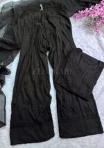 Mehrunnisa Chikankari Farshi Shalwar Suit- Black - Image 4