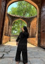 Mehrunnisa Chikankari Farshi Shalwar Suit- Black - Image 7