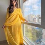 Dia Viscose Resham Jaal Chikankari and Mukesh Work 3pc Set- Yellow