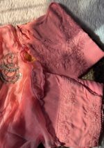 Farshi Shalwar Modal Chikankari 3pc Suit- Salmon Peach