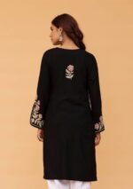 Heer Rose Chikankari Modal Long Kurti – Black - Image 6