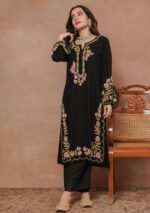 Heer Rose Chikankari Modal Long Kurti – Black - Image 5