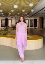 Farshi Shalwar Modal Chikankari 3pc Suit- Baby Pink - Image 6