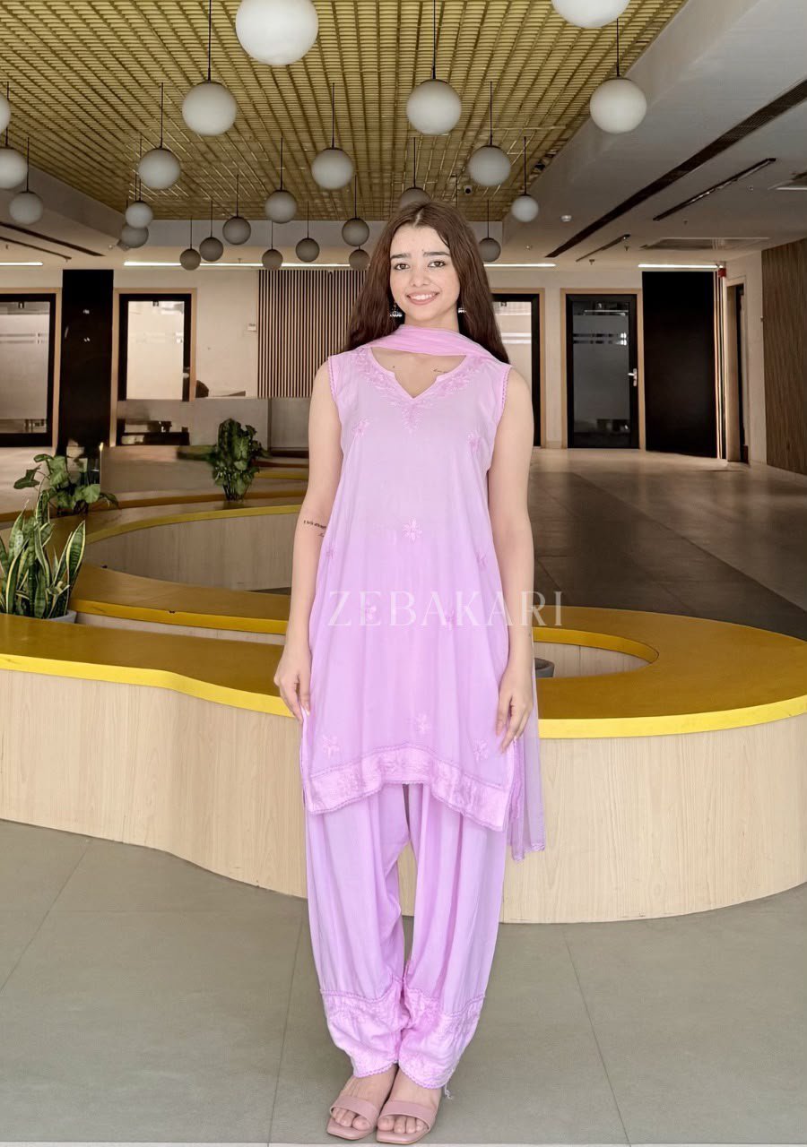 2026/06/1002054960.jpg Farshi Shalwar Modal Chikankari 3pc Suit- Baby Pink - Image 1