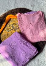 Nazia Viscose Chikankari Ombre 2PC Long Kurta Set - Image 9