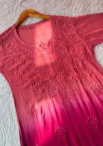 Nazia Viscose Chikankari Ombre 2PC Long Kurta Set - Image 6