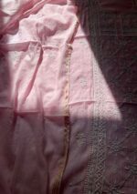 Exclusive Mal Chanderi Silk Chikankari Unstitched Fabric -Blush pink - Image 4
