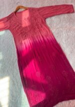 Nazia Viscose Chikankari Ombre 2PC Long Kurta Set - Image 3