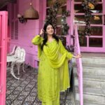 Palak Modal Chikankari 3PC Long Kurta Set-Fern Green
