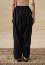 Cotton Solid Women's Farshi Shalwar- Black - Image 2