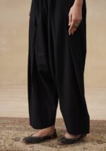 Cotton Solid Women's Farshi Shalwar- Black - Image 3