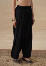 Cotton Solid Women's Farshi Shalwar- Black - Image 4