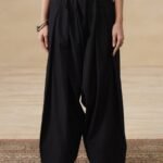 Cotton Solid Women's Farshi Shalwar- Black