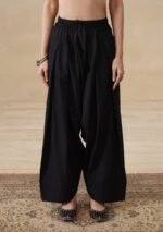 Cotton Solid Women's Farshi Shalwar- Black