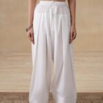 Cotton Solid Women's Farshi Shalwar-White