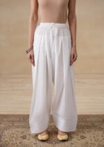 Cotton Solid Women's Farshi Shalwar-White