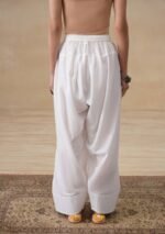 Cotton Solid Women's Farshi Shalwar-White - Image 3
