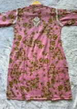 Floral Mulmul Chikankari Short Kurti 2Pc Co-ord Set - Image 4