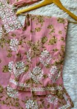 Floral Mulmul Chikankari Short Kurti 2Pc Co-ord Set - Image 3