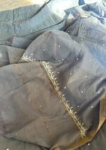 Exclusive Mal Chanderi Silk Chikankari Unstitched Fabric - Baby Blue - Image 4