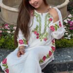 Heer Rose Chikankari Modal Long Kurti – White