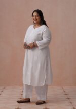 Plus Size Rayon Chikankari Long Kurta 2PC Set - Image 4