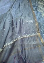Exclusive Mal Chanderi Silk Chikankari Unstitched Fabric- Baby Blue - Image 3