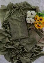 Sahiba Chanderi Chikankari 3PC Long Kurti Set with Dupatta- Dark Shades - Image 9