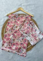 Floral Mulmul Chikankari Long Kurti 2Pc Set - Image 7