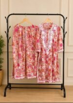 Floral Mulmul Chikankari Long Kurti 2Pc Set - Image 3