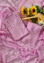 Sahiba Mul Cotton Chikankari 3PC Long Kurti Set with Dupatta - Image 10
