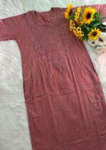 Sahiba Mul Cotton Chikankari 3PC Long Kurti Set with Dupatta - Image 3