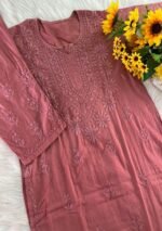 Sahiba Mul Cotton Chikankari 3PC Long Kurti Set with Dupatta - Image 2