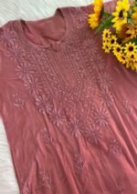 Sahiba Mul Cotton Chikankari 3PC Long Kurti Set with Dupatta - Image 4
