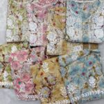 Floral Mulmul Chikankari Long Kurti 2Pc Set
