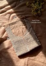 Exclusive Mal Chanderi Silk Chikankari Unstitched Fabric - Caramel Brown - Image 2