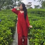 Farshi Shalwar Bell-Sleeve Rayon Chikankari 3pc Suit- Maroon