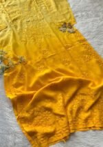 Iqra Ombre Yellow Chikankari Long Kurta - Image 4