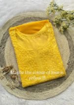 Iqra Ombre Yellow Chikankari Long Kurta - Image 2