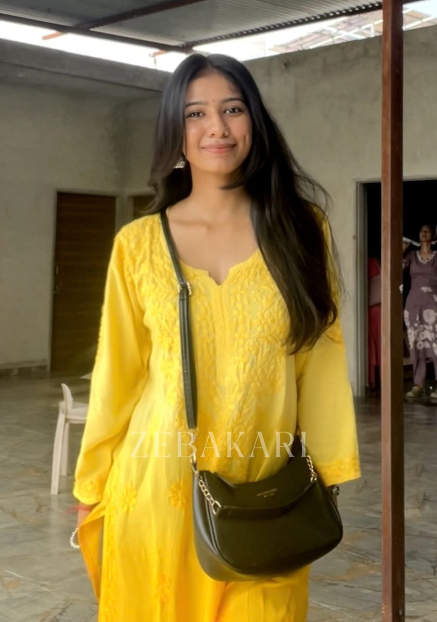 2026/09/1002140925.jpg Iqra Ombre Yellow Chikankari Long Kurta - Image 1