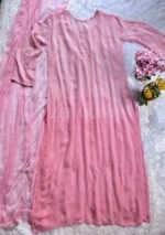 Dia Viscose Resham Jaal Chikankari and Mukesh Work 3pc Set- Ombre Baby Pink - Image 7